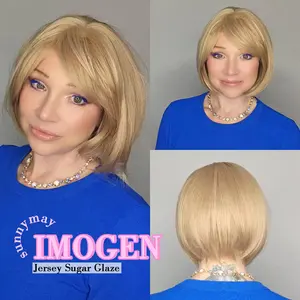sunnymay 10 Inches Body Wave Women Fashion Synthetic Wig IMOGEN Jersey Sugar Glaze Blonde Highlight Synthetic Lace Wig glueless wigs deep wave wigs headband wigs chocolate brown wig wigs for women