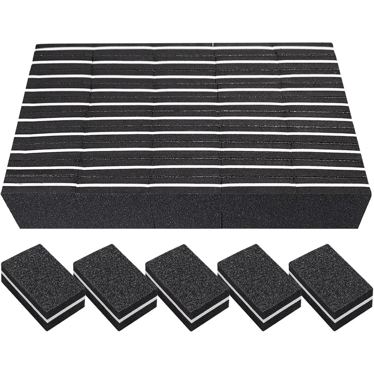 50 Pcs Mini 100/180 Grit Black/White