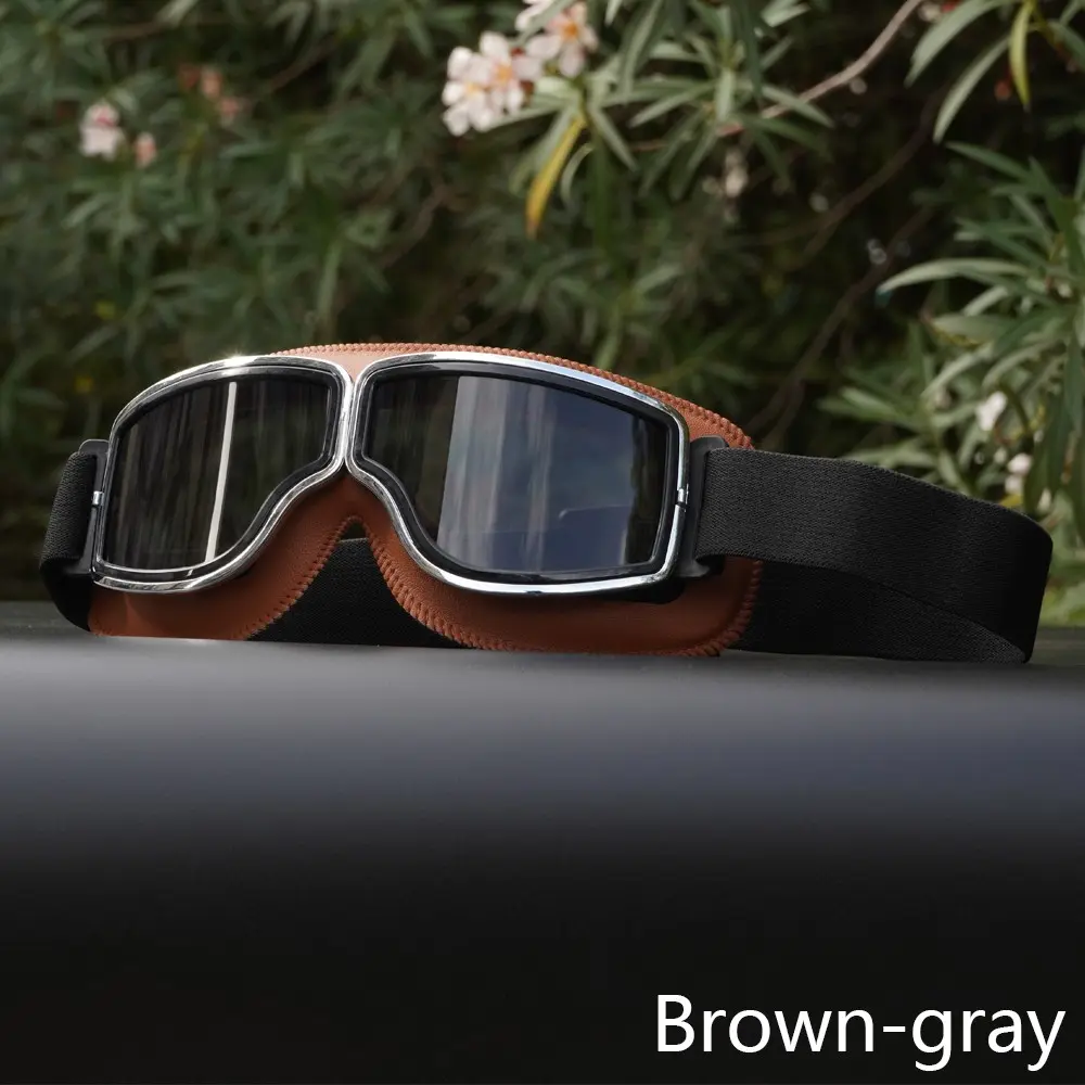 Motorcycle Riding Glasses Retro Helmet Goggles Windproof Sandproof Visibility Electric Bike Half Helmet Goggles Motorcycle Off-Road Riding Goggles Riding Gear