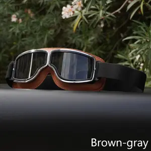 Motorcycle Riding Glasses Retro Helmet Goggles Windproof Sandproof Visibility Electric Bike Half Helmet Goggles Motorcycle Off-Road Riding Goggles Riding Gear