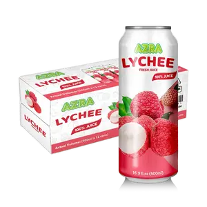 AZRA Lychee Juice 12 Pack – 100% Tropical Juice – 500ml Cans – Imported from Vietnam
