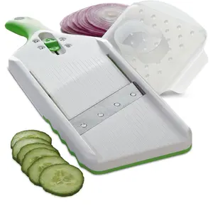 Adjust-A-Slice Mandoline Slicer Green Adjustable Thickness for Vegetables Fruits Safe User-Friendly Compact Durable Stylish