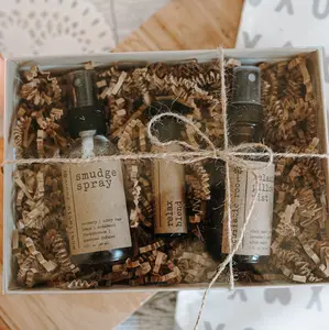 Calm & Cleanse Gift Set | Smudge Spray, Pillow Mist & Relax Roller (Amethyst Infused)