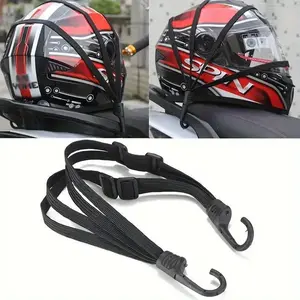 4-in-1 Multi-functional High Elastic Hook Adjustable Motorcycle Electric Bike Helmet Rear Seat Strap Lycra Spandex Secure Fit