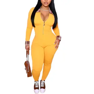 Sunny Yellow Plaid Women's Jumper - Fun & Versatile - Jumpsuits, Womenswear