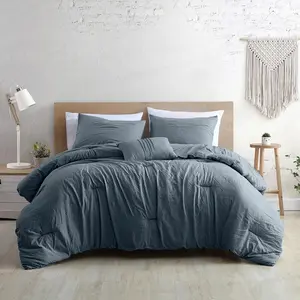 Modern Threads Beck  4-Piece Garment-Washed Comforter Set, Denim, King