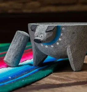 Autentico Molcajete 8” Gris | Authentic Molcajete Gray Stone 8"”