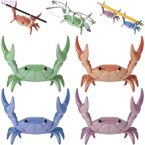 4Pcs Weightlifting Crab Pen Holders - Funny Desk Organizer, Creative Desktop Pen Stand, Cute Storage Bracket, Unique Tabletop Room Decor, Functional Office Accessory, Novelty Study Space Gift