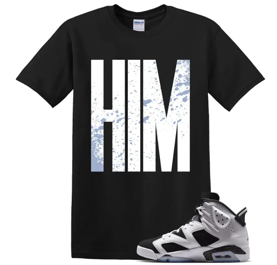 HIM Shirt to Match 6 Oreo, 6 Retro White/Black Matching Shirt, Back To Schools Outfit, Cotton Unisex Graphic T-Shirt