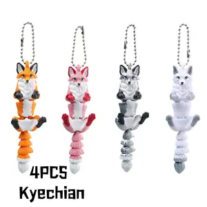3D-Printed Fox Toy | Vibrant | Keychain/Bag Charm & Gift