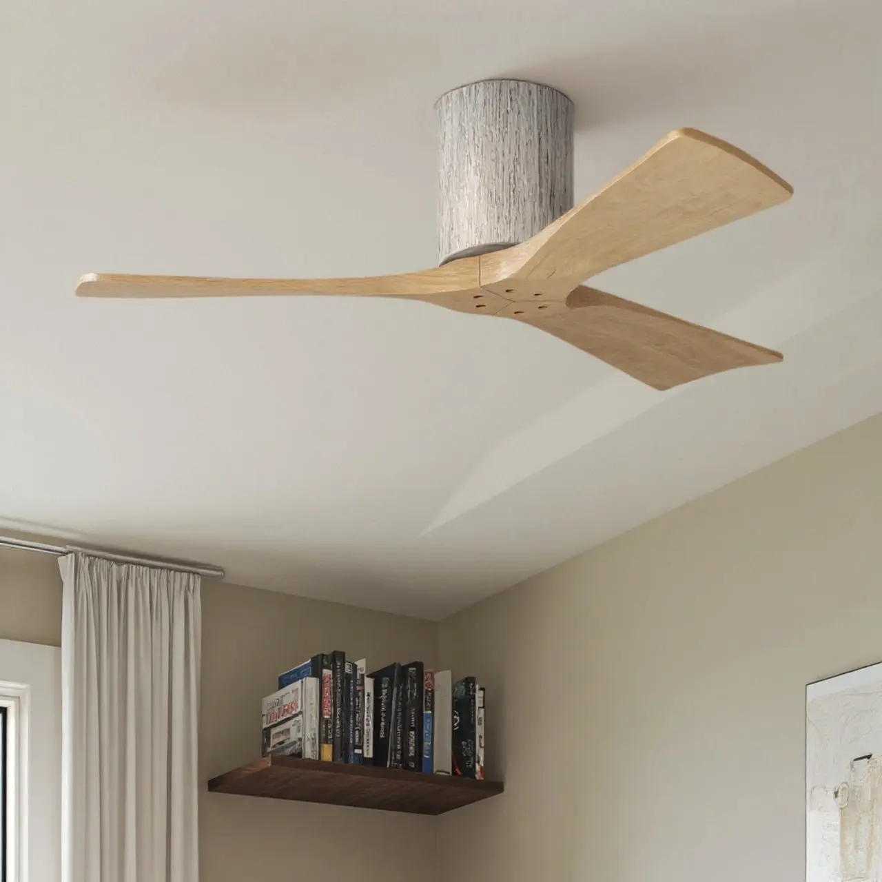 UMC9260 Modern Indoor/Outdoor Ceiling Fan, 10" H x 42" W x 42" D, Barn Wood Tone Finish, Aerwyn Collection