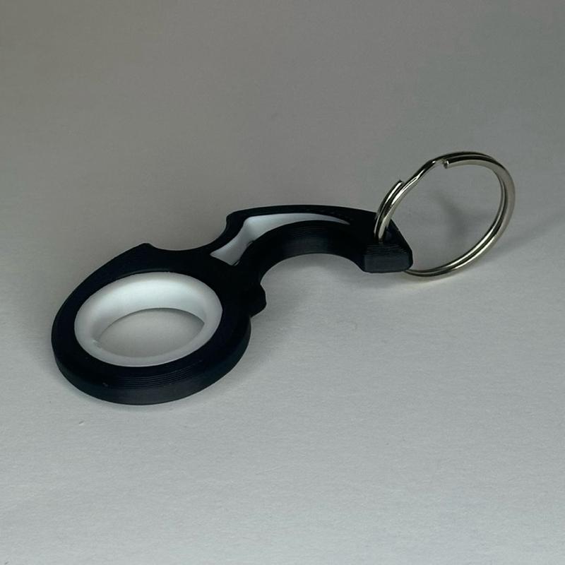 Keychain Spinner - 3D Printed PLA Plastic - Black & White Design - Durable & Lightweight - Perfect for Keys & Bags