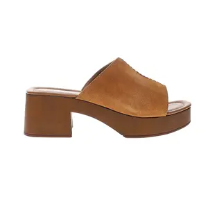 Seychelles Womens Made For Me Suede Platform Slide Casual Sandals Casual Mid Heel 2-3" - Brown