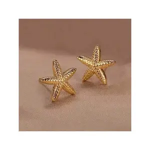Minimalist Resin Starfish Hoop Earrings with Triple-Layer Design - Vacation Jewelry for Women, Adjustable Clutch Back Earrings for Beach Parties & Casual Wear