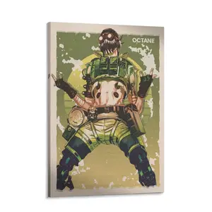 Tactical Anime Style Canvas Wall Art Poster, Military Manga Inspired Canvas Print, Gaming Room Wall Decor for Bedroom Setup, Modern Soldier Anime Artwork for Otaku and FPS Game Aesthetic Fans，apex
