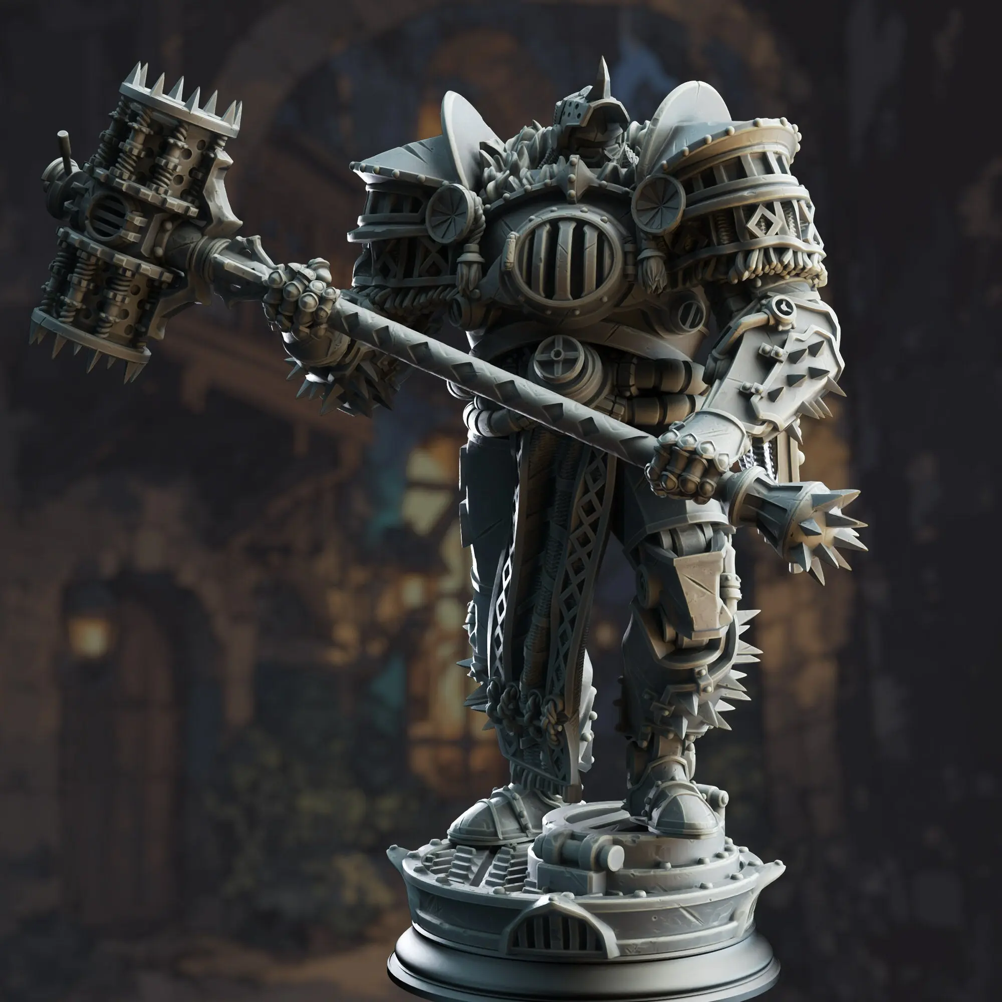 Warforged Colossus Hadrian 3D-Printed Resin Miniature, Character Figure Miniatures, DM Stash Home Decor Statue, 3D-Printed Resin Miniatures