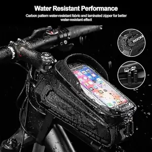 Hard Shell Waterproof Road Bike Phone Bag Front Frame Bag