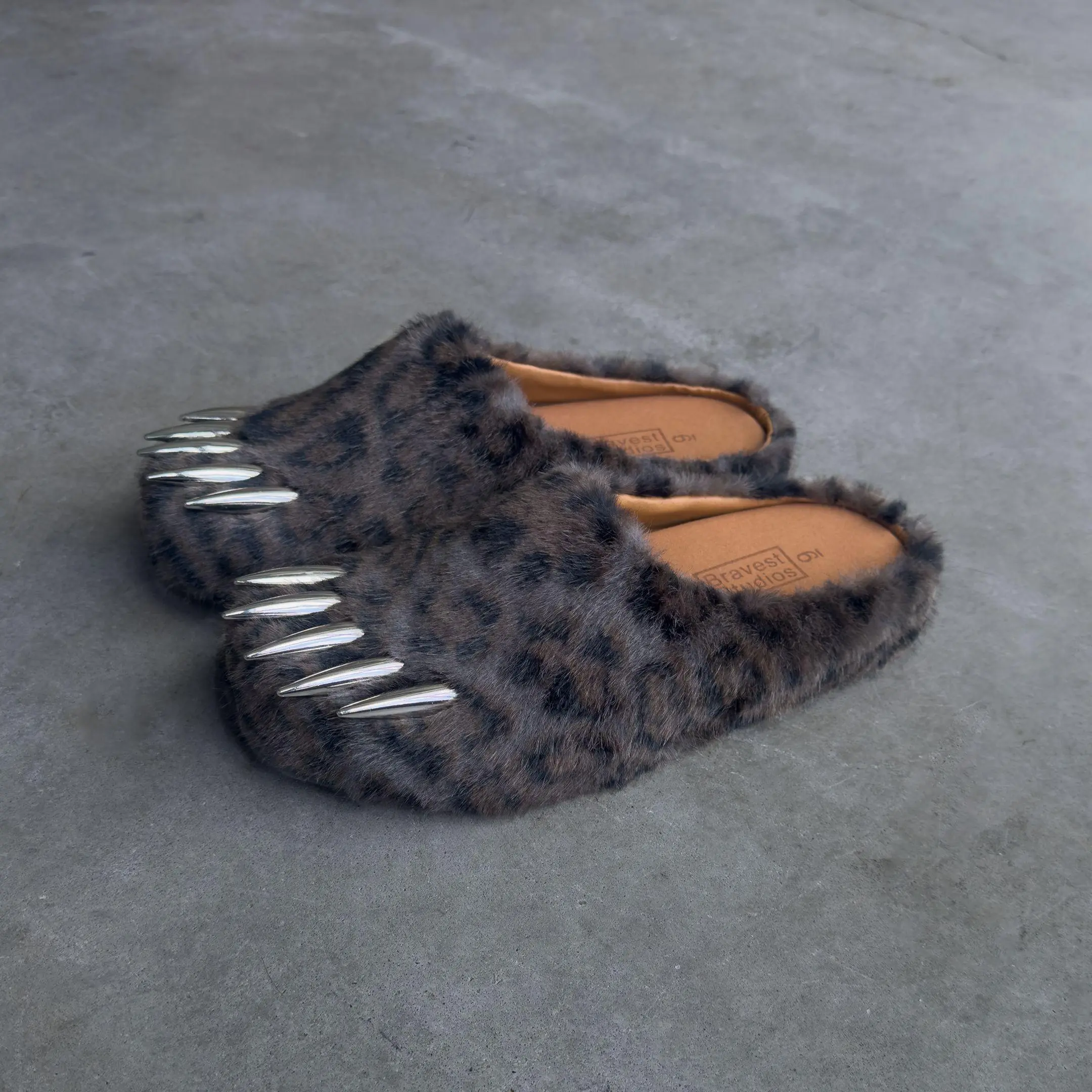 Dark Leopard Claw Mules