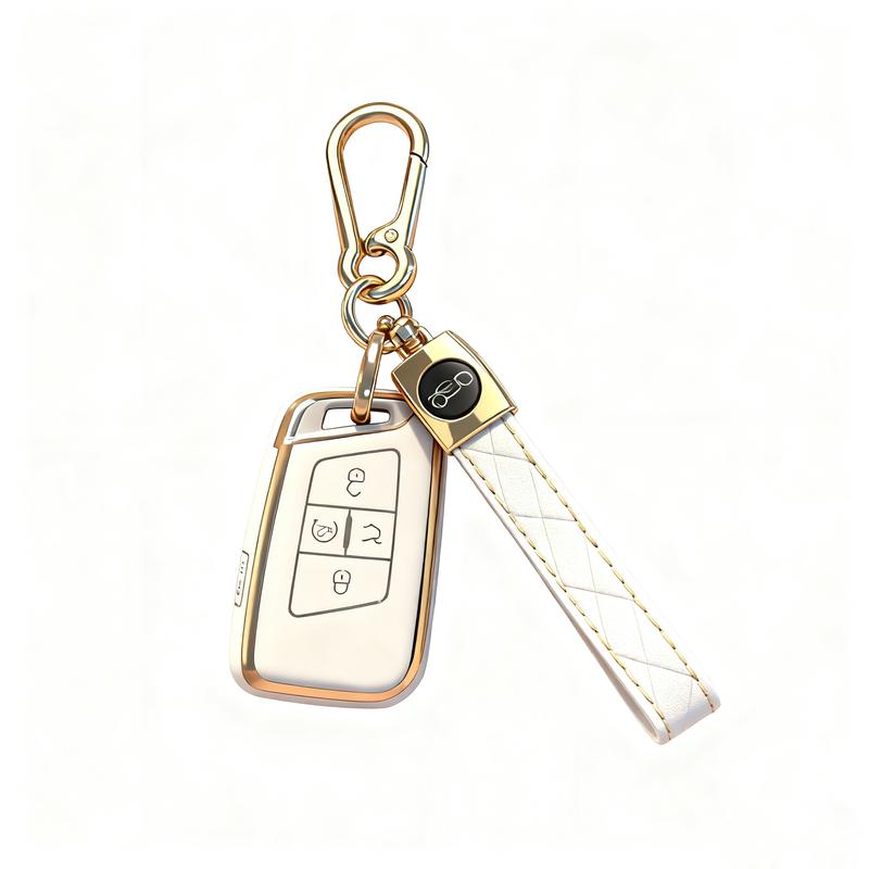 TPU Key Fob Cover Compatible with 2018 2019 2020 2021 2022 2023 2024 2025 VW Volkswagen Atlas Golf Alltrack Jetta Passat Tiguan Taos (not for Keys with Eject/flip/fold Buttons)