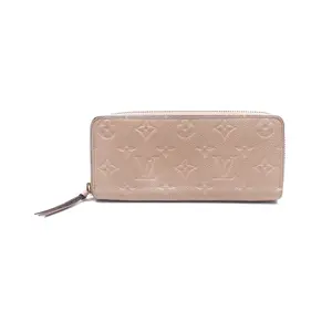 Pre-owned Louis Vuitton Calfskin Small Leather Goods Lous Vuitton Clemence Beige Wallet T10403510