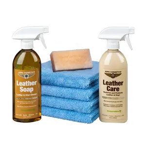 Leather Vinyl Care Kit - Leather Soap, Leather Care, Aero Microfiber Towels, Aero Bug Scrubber