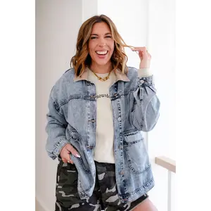 Mineral Wash Long Sleeve Button Down Shacket