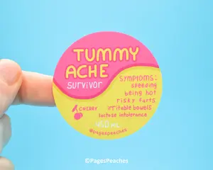 Page's Peaches Tummy Ache Waterproof Vinyl Sticker decal