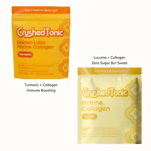 Crushed Tonic Sugar-Free Super Food Collagen - Organic Lucuma or Turmeric · Immune Boosting · Hydrolyzed Collagen Peptides for Skin, Hair & Nails - Superfoods - Marine & Grass-Fed Bovine - Non-GMO Halal Kosher Dietary Beauty Supplement