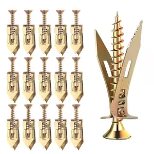 300PCS Quick-Install Expansion Plug & Screw Kit No Drill Required Made of Heavy Steel Dust Free Anti Oxidation with Adjustable Brackets for Drywall Wood Home Hanging Storage