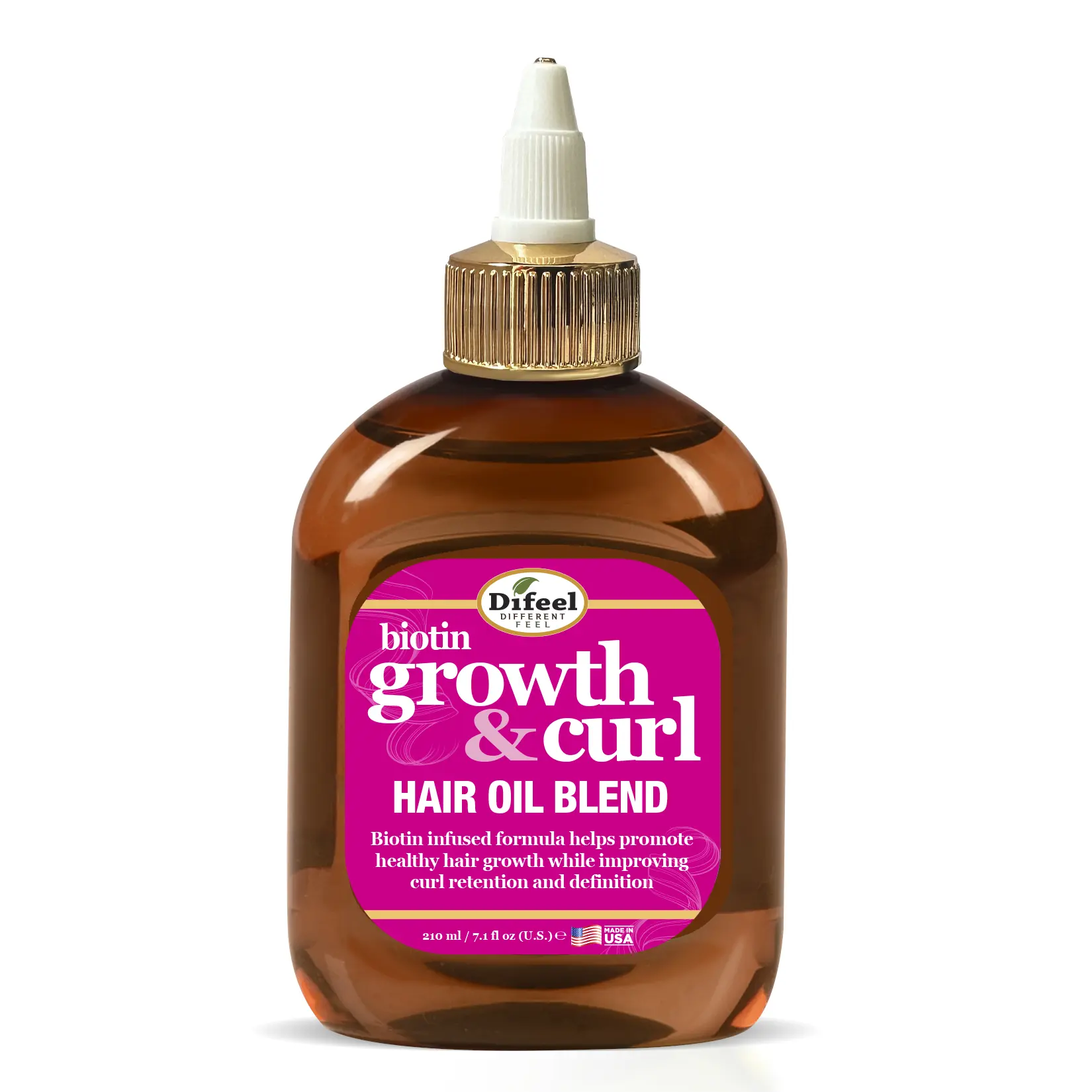 Difeel Biotin Growth & Curl Hair Oil Blend 7.1 oz - Natural Formula for Healthy Hair Growth & Defined Curls