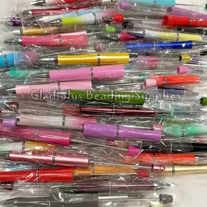 Beadable Plastic Blank Pen - Random Mixed Colors