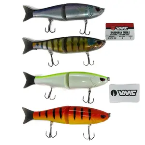 7 inch Glide X Glide Baits Fishing Lure with Colorful Stripes and VMC Hooks