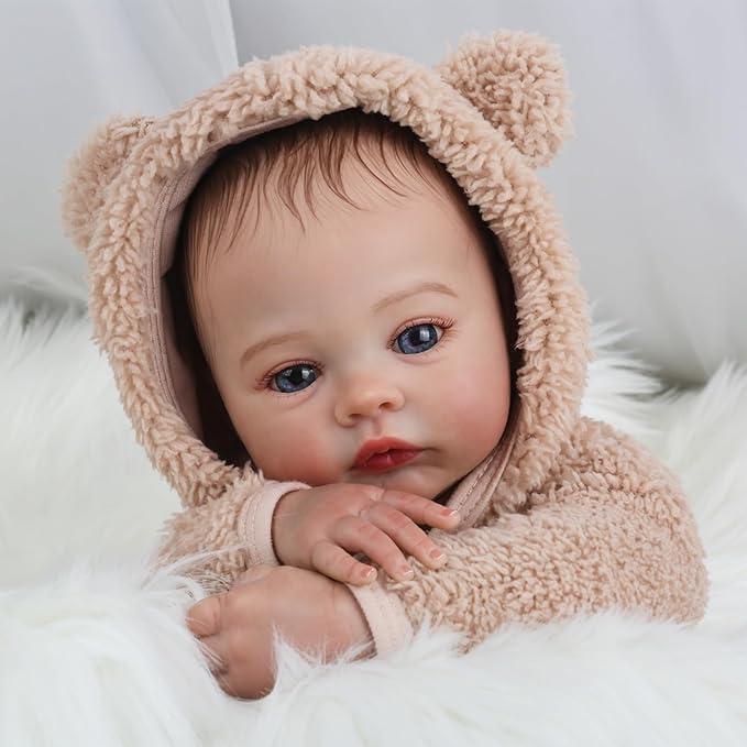 [WOOROY] Reborn Baby Doll - 18 In Realistic Baby Doll Lifelike Baby Boy Real Life Baby Doll with Soft Vinyl Body can Swimming with Accessories, Perfect Birthday & Christmas Gifts for Kids 3+