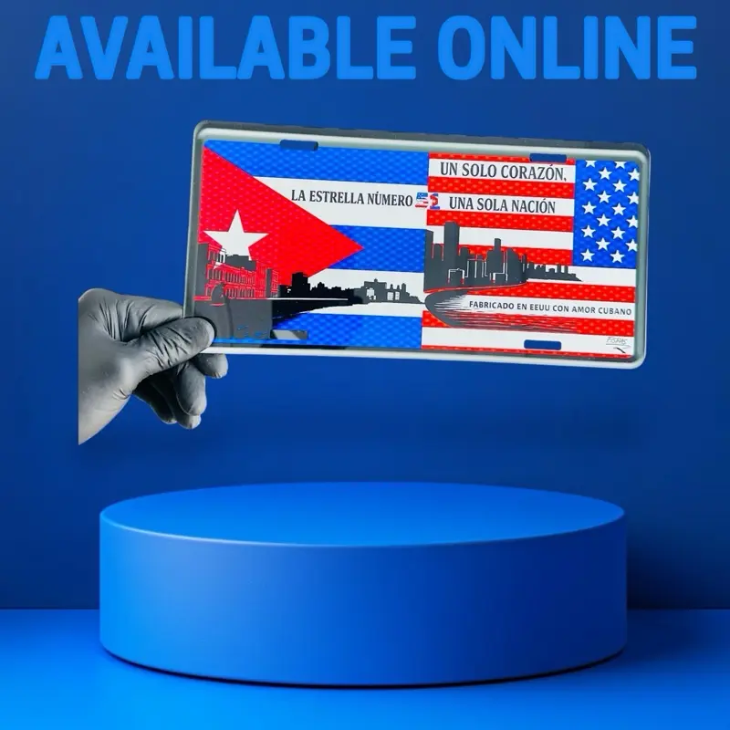 Limited Edition Cuba 51: Un Sueño de Libertad Automotive Exterior Plaque Sign, American Cuban Themed Car Number Plate Accessory