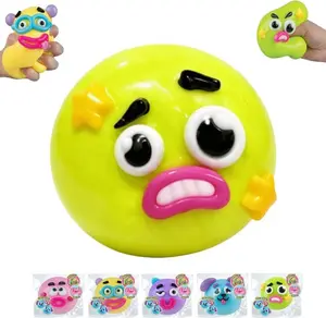 Funny Face Squishy Toys Set, Slow Rise Stress Relief Balls, Soft Squeeze Fidget Toys for Anxiety Relief, Cute Sensory Toys for Kids Adults