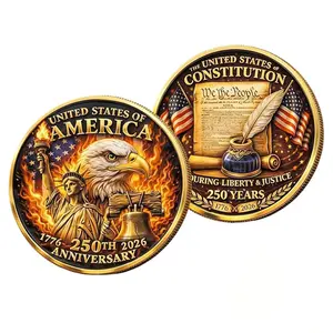 USA 1776–2026 Anniversary Coin, Patriotic Eagle Metal Souvenir Token, Vintage Collectible Gift for History Lovers, Coin Enthusiasts, USA Pride