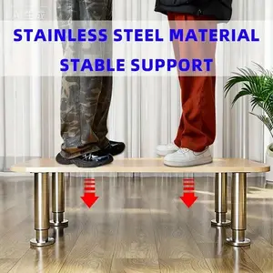 4 Pack Stainless Steel Furniture Legs, Adjustable Height, Durable & Stylish Design, Perfect for Modern Home Decor