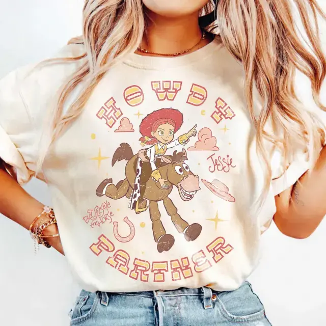 Comfort Colors Vintage Toy Jessie Bullseye Shirt, Howdy Partner Retro WDW Cowgirl Tee, Western Shirt, WDW Girls Trip Gift