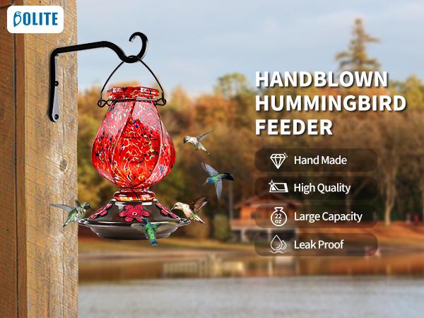 Hummingbird Feeder for Outdoors Leak-Proof | Easy Clean Wide Mouth | Attract More Hummingbirds to Your Garden