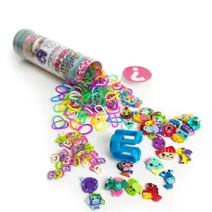 Rainbow Loom Cylinder Surprise Kit with Finger Loom 30 Loomi-Pal Charms 200 Bands & 40 G-Clips for Kids Creative Fun