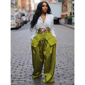 Women’s work pants, high-waisted satin floral pants, wide-leg casual pants, skin-friendly and flowy fabrics, casual and formal pants suitable for street style, dates, work, vacations, parties, etc. GARMENTARY