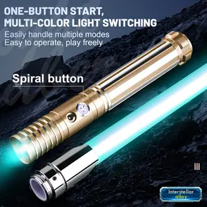 Metal Hilt RGB Dueling Lightsaber - 16 Color Change, Vibration, Force Sound Effects, Gravity Sensor, Dual Connectable, USB Rechargeable Alloy Handle Toy Sword for Cosplay Party Gifts (Adults, Teens)