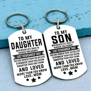 Christmas Stainless Steel Keychain – Heartfelt Gift for Son or Daughter from Parents | Perfect Holiday Stocking Stuffer，Valentine's Day gift