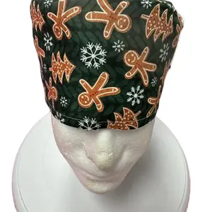Gingerbread Inspired Tie-back Scrub Cap