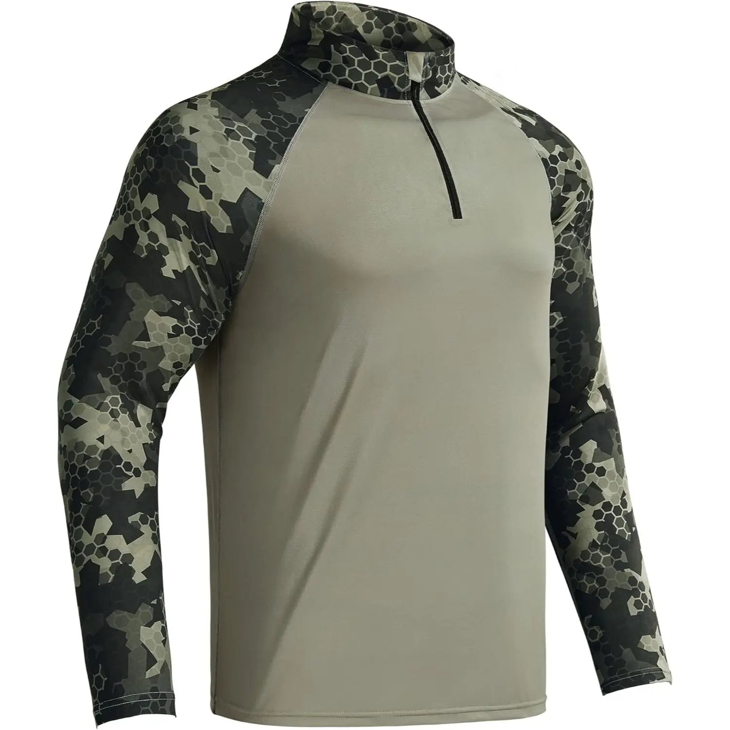 【RODEEL】913 Quarter Zip Long Sleeve Shirts Men UPF 50+ Sun UV Protection Lightweight Quick Dry Moisture Wicking Breathable Athletic Activewear for Outdoor Sports Gym Workout Hiking Camping Running Fishing Hunting Boating Construction Menswear summervibes
