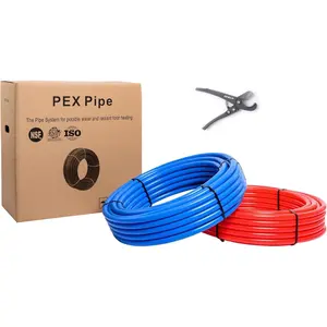 3/4 inch 200 ft Pex-B Pipe/Tubing,NSF Certified For Potable Water, Hot/Cold Water, Blue & Red 2 x 100 ft Rolls 200 ft Length with Pipe ,(AB-4)