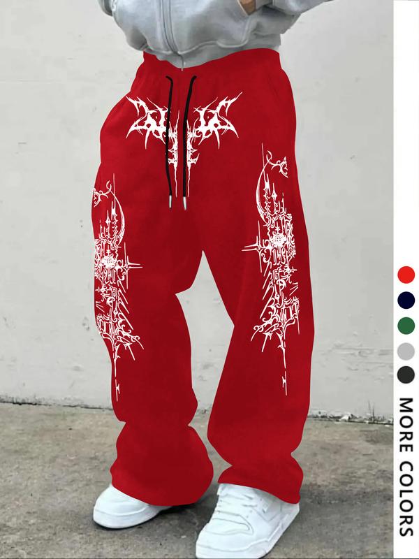 Men's Casual Slant Pocket Loose-Fit Drawstring Pants, Geometric Pattern Print Sweatpants, All-Season Comfortable Men's Clothing Men's Casual Slant Pocket Loose-Fit Drawstring Pants, Geometric Pattern Print Sweatpants, All-Season Comfortable Men's Clothing