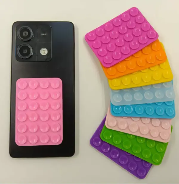 5 Pieces Silicone Grip Phone Holder with 24 Suction Cups for All Cell Phones: Selfie and Video Grip, Shower and Wall Mount, Compatible with iPhone, Android Phone, Birthday Gift Retractable Cellphone
