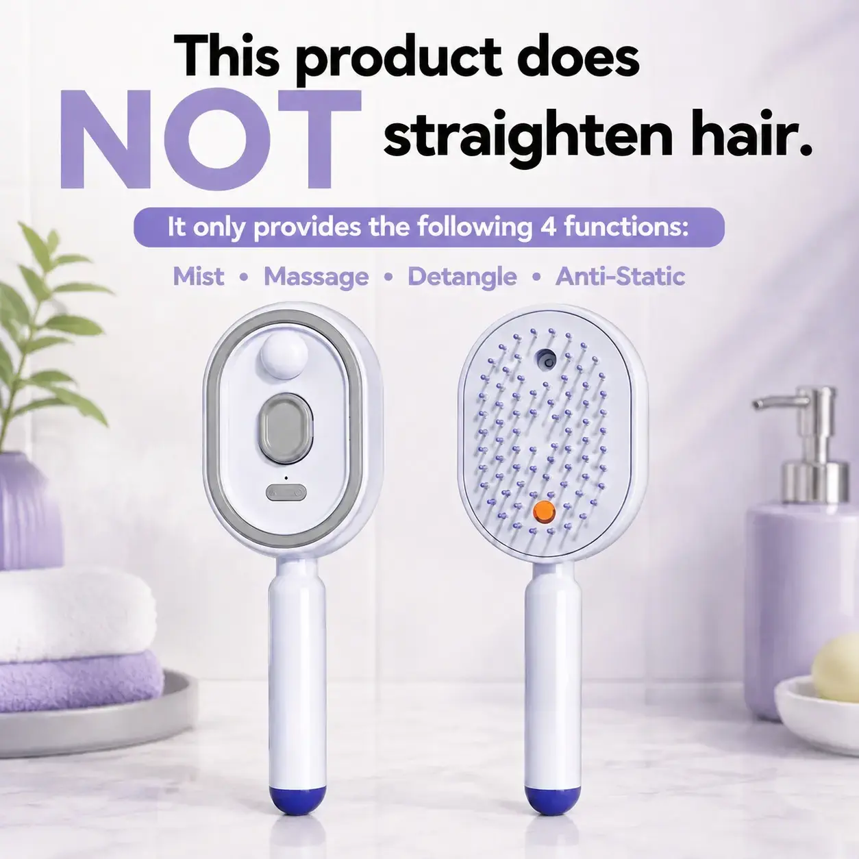 Electric Spray Air Cushion Massage Comb – Self-Cleaning, Anti-Tangle, Anti-Static, Volumizing Hair Brush with Essential Oil Mist Aromatherapy for Hair Care Head massage brush