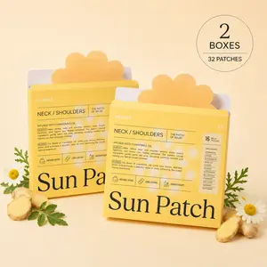 2 Packs of Sun Patch Natural Pain Relief Patches for Neck & Shoulders 32 Patches Long Lasting Comfort Vegan Friendly Daily Muscle Comfort Effective For Menstrual Cramps Hot Compress